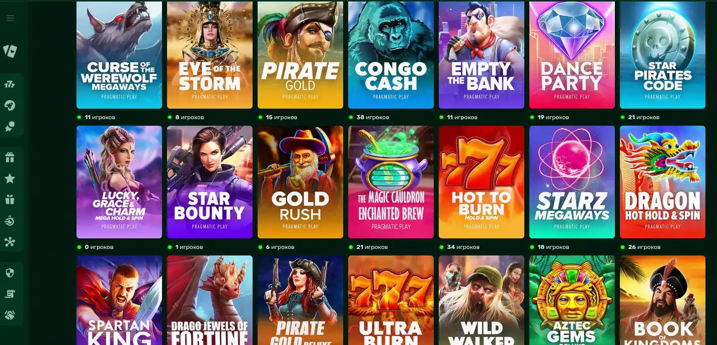 Интерфейс Lucky Bird casino - главная страница